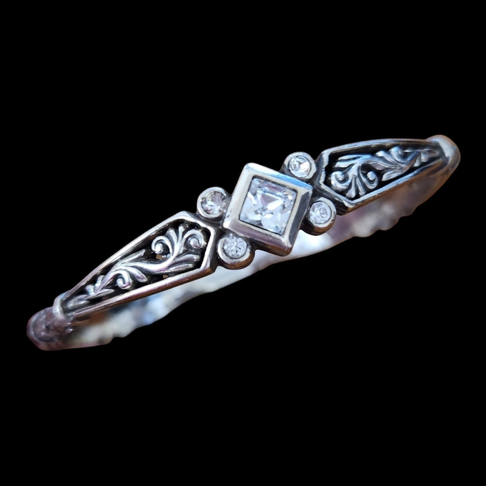 Brighton Zoe clear Swarovski crystal silverplated bangle bracelet‎